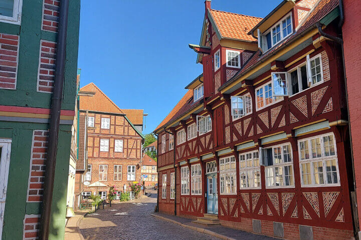 Fachwerkhäuser in der Altstadt von Lauenburg